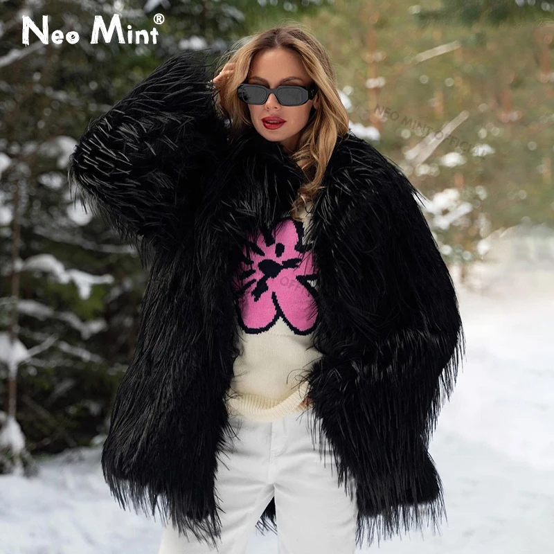 Streetwear Brand Jacket - Neo hortelã 2024 inverno peludo casaco