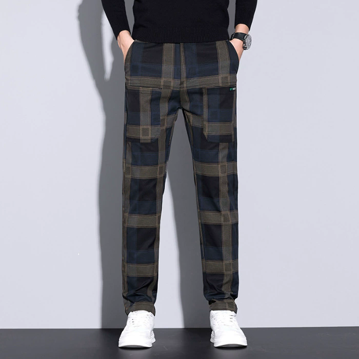Streetwear Brand Tags - Calças Xadrez Masculinas – Calças Casuais