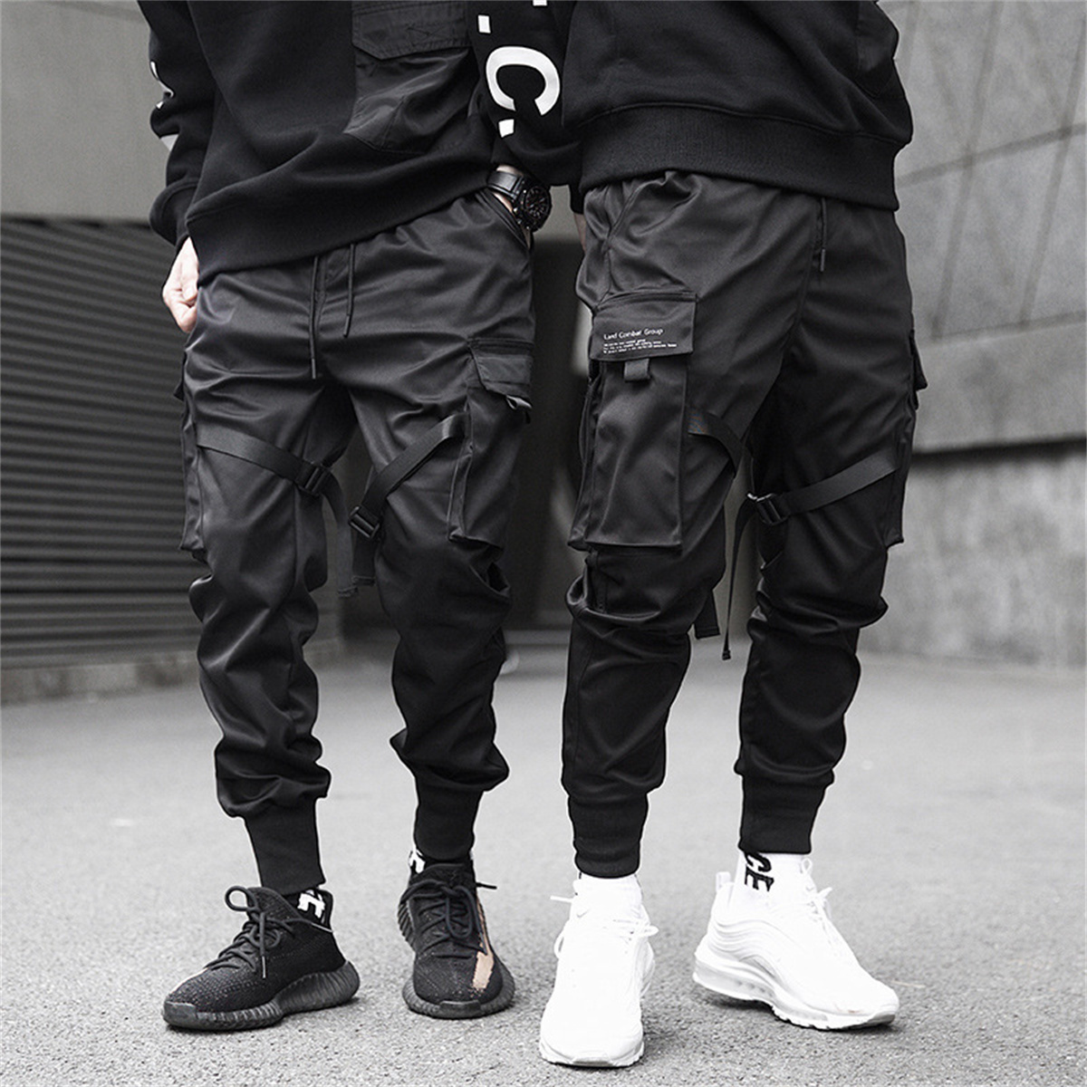 Streetwear Brand Jacket - Preto hip hop calças de carga