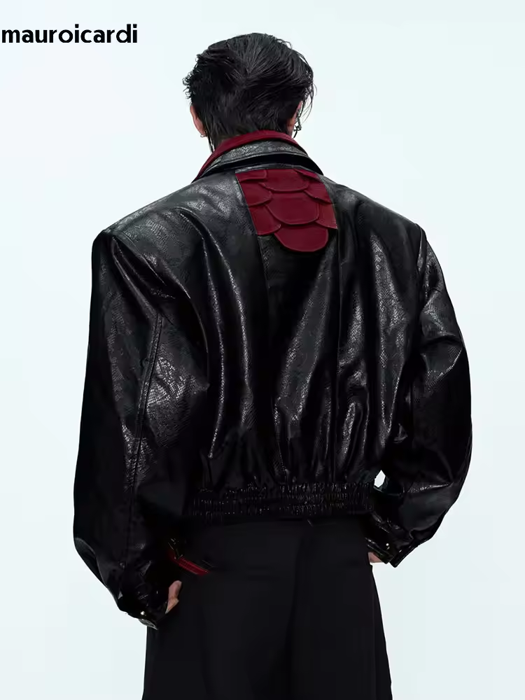 Streetwear Brand Jacket - Jaqueta de Couro PU com Estampa